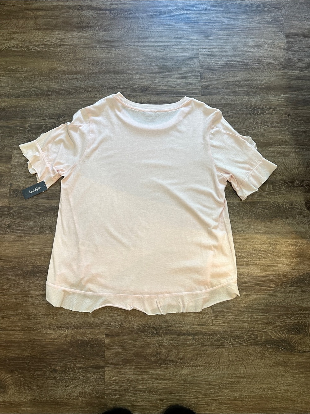 Daily Ritual Pale Pink Short Sleeve Ruffle-Hem Tee - Picture 4 of 4